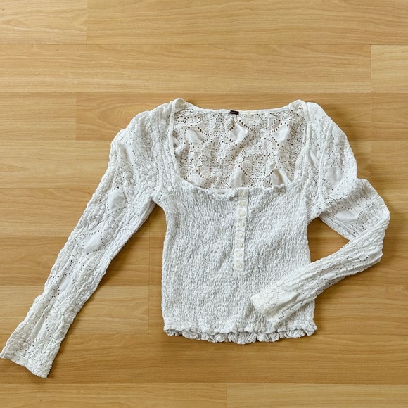 Free People Confection Top in Evening Cream - Picture 5 of 11